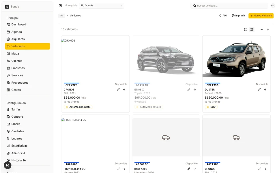 Flota, mapa y services